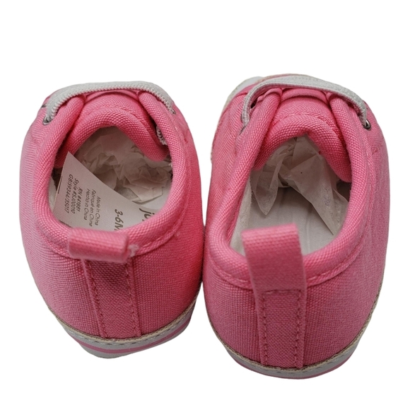 Simple Joys by Carter's | Pink Canvas Soft Baby Walker Shoes Girl's 3-6 Months - Picture 4 of 9